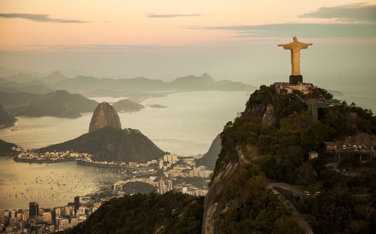 View of Rio de Janeiro at dusk