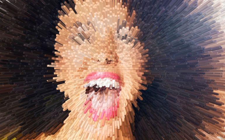 woman looking digital