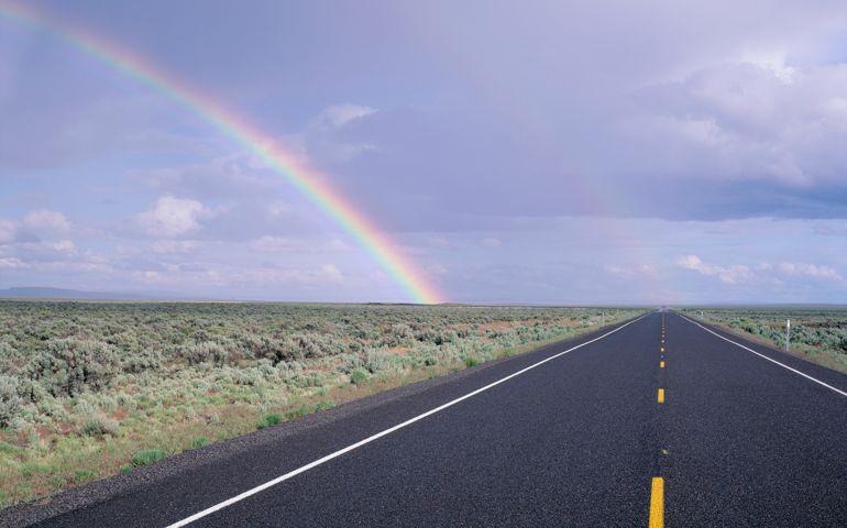 Rainbow Near Highway