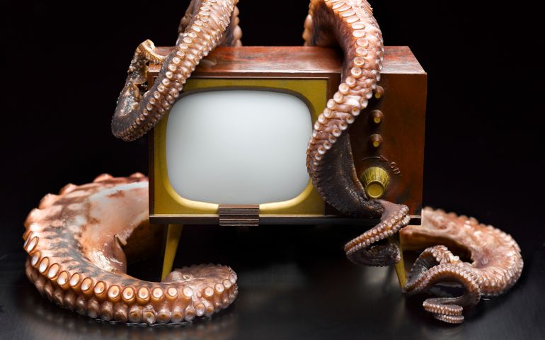Octopus Attacking Television Set