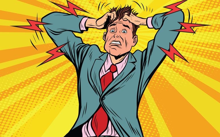 businessman panic