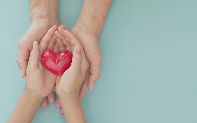 hands holding red heart, health care, love, organ donation, mindfulness, wellbeing, family insurance and CSR concept, world heart day, world health day, National Organ Donor Day
