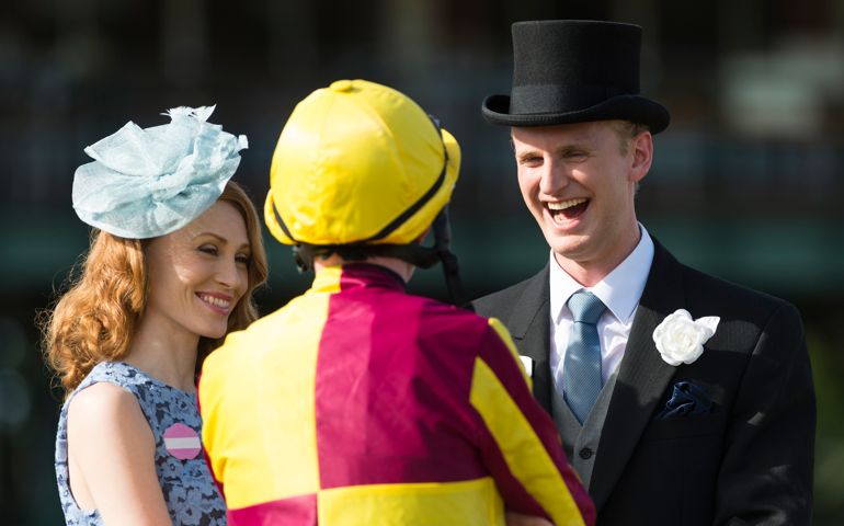 Jockey and Owners in Parade Ring