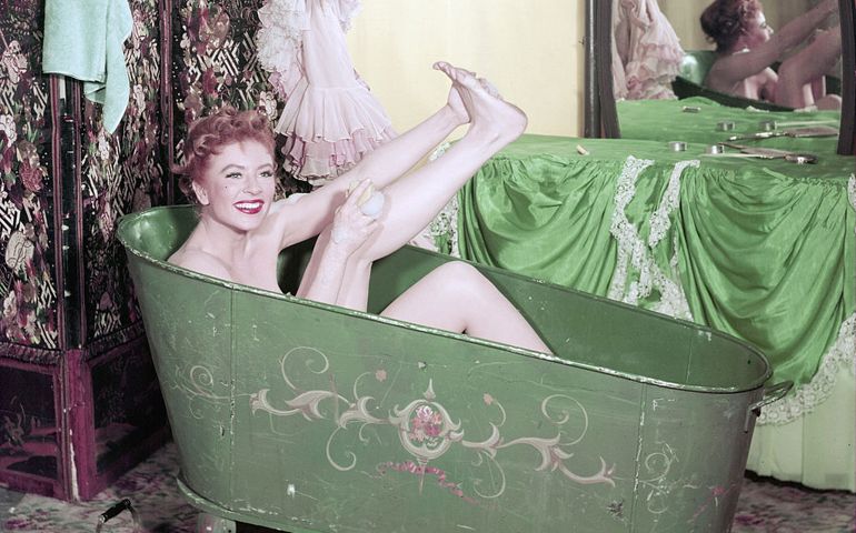 American actress Amanda Blake (1929 - 1989) stars as Kitty Russell in the television series 'Gunsmoke', circa 1965.