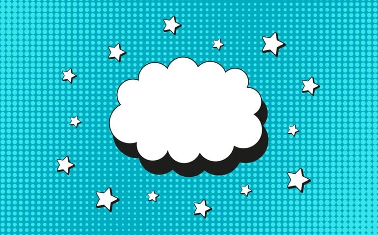 Halftone comic dotted background with speech bubble