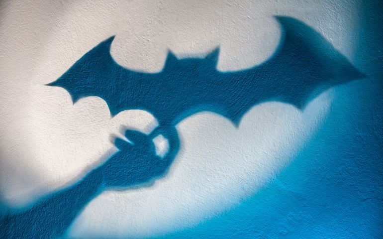 Shadow of a bat on the wall
