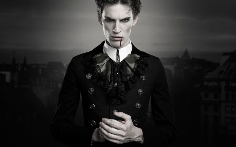 Portrait of a Vampire. Halloween theme.