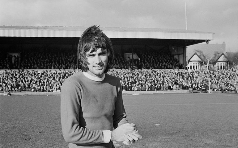 Manchester United player George Best during a match against Northampton Town, UK, 7th February 1970.