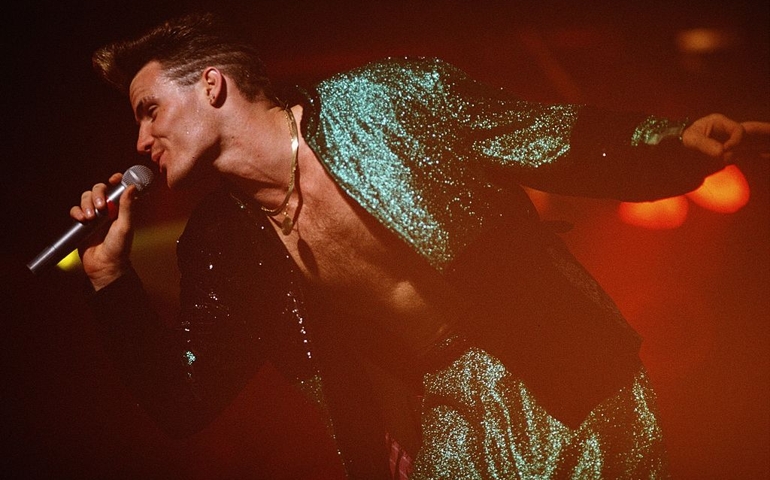 BOSTON - 1991: Vanilla Ice performs on stage in Boston Massachuset