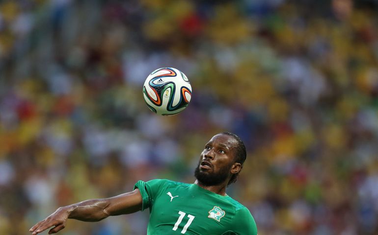 Didier Drogba of Ivory Coast during the World Cup Group C game between Greece and Ivory Coast