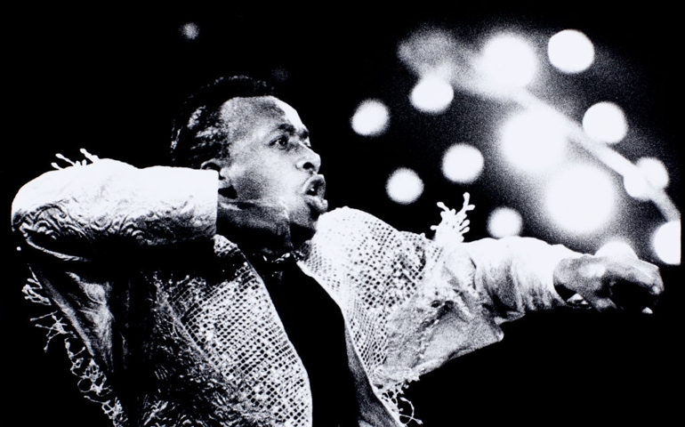 MC Hammer, performing on stage, Ahoy, Rotterdam, Netherlands, 4th May 1991.