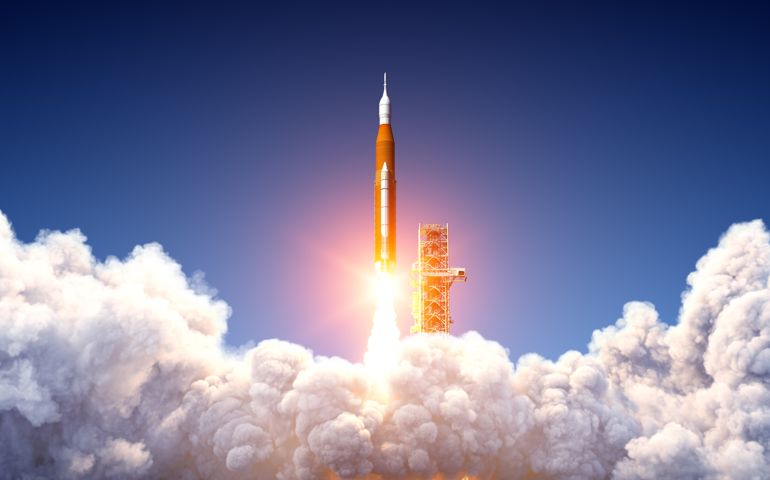 Big Heavy Rocket Space Launch System Launch.