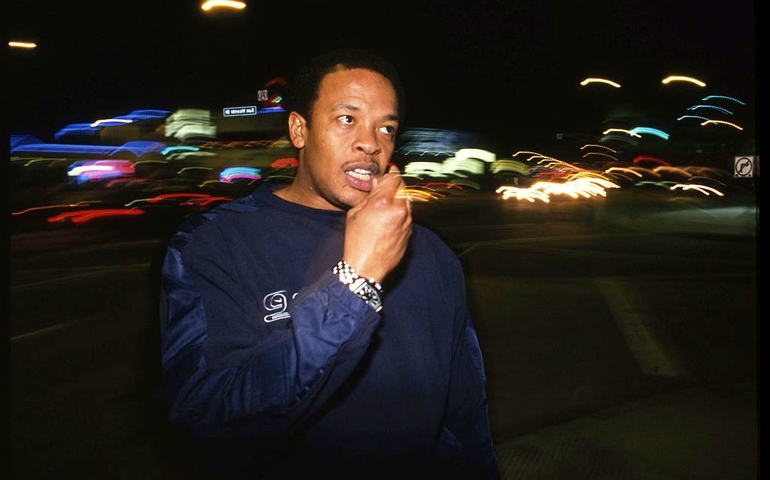 Portrait of Dr Dre American rapper, record producer, entrepreneur, and actor taken in Los Angeles, 2000. (