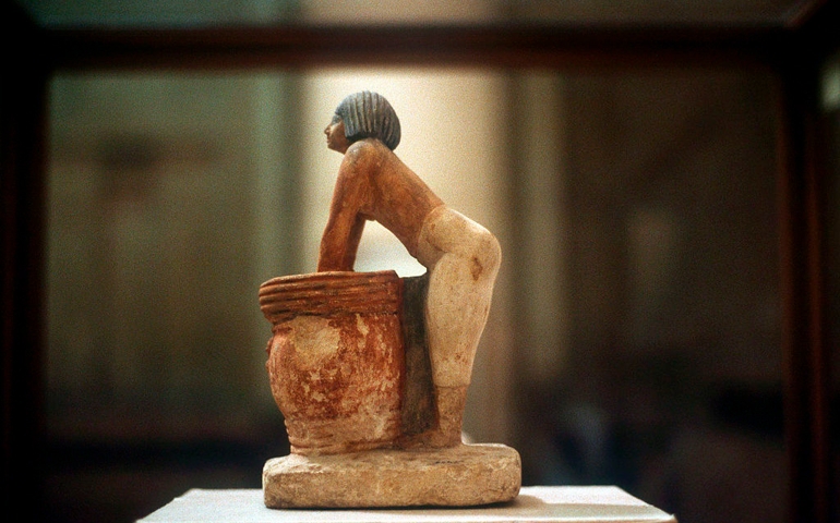 Brewing beer, Egyptian tomb model from Meketra, 9th Dynasty, c2160 BC.