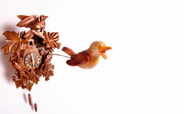 Cuckoo coming out of cuckoo clock