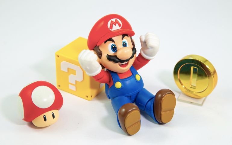 Super Mario Bros figure character from Super Mario video game console developed by Nintendo EAD