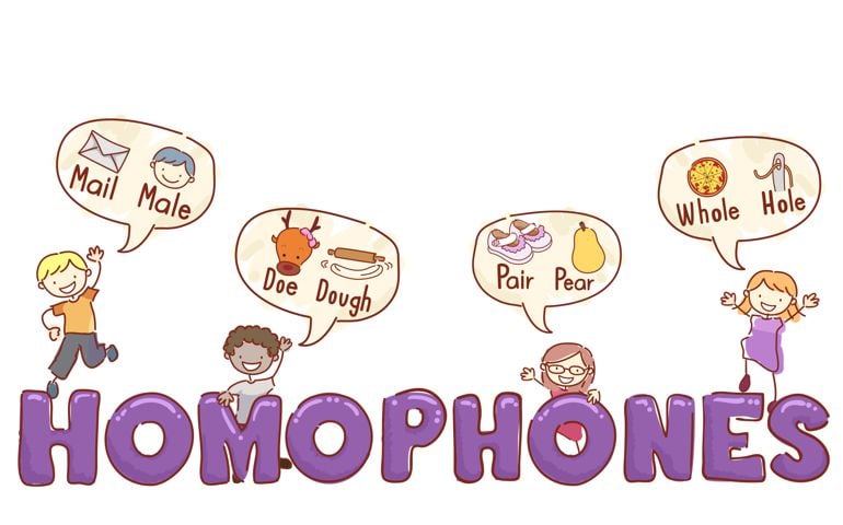 Stickman Illustration of Preschool Kids Giving Examples of Popular Homonyms