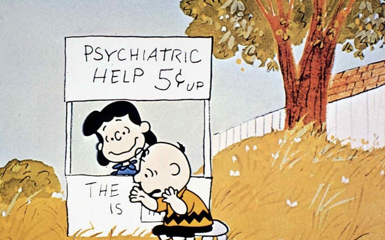 Kino. Charlie Brown Und Seine Freunde, 1960er, 1960s, Animation, Boy Named Charlie Brown, A, The Peanuts, Zeichentrick, cartoon, Charlie Brown Und Seine Freunde, 1960er, 1960s, Animation, Boy Named Charlie Brown, A, The Peanuts, Zeichentrick, cartoon, A Boy named Charlie Brown, Charlie Brown will am Buchstabier-Wettbewerb teilnehmen. Er holt sich Rat bei Psychiater Lucy., 1969.