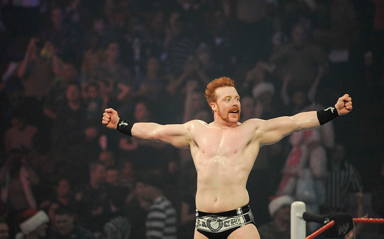 NORFOLK, VA - DECEMBER 09: WWE Superstar Sheamus performs during the 10th anniversary of WWE Tribute to the Troops at Norfolk Scope Arena on December 9, 2012 in Norfolk, Virginia.