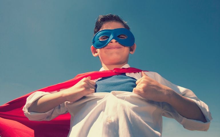 Kid superhero concept.