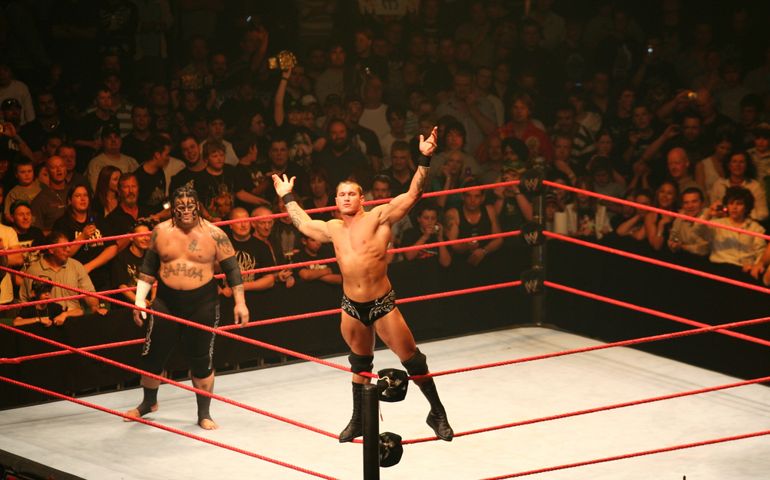 WWE wrestling stars Randy Orton and Umaga