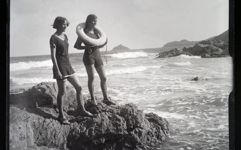 Girls at the Seaside - Vintage Photograph