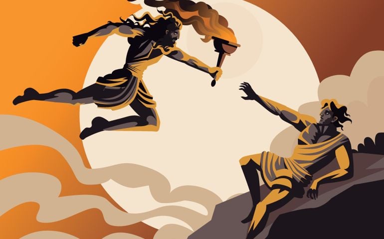 prometheus stealing fire greek mythology