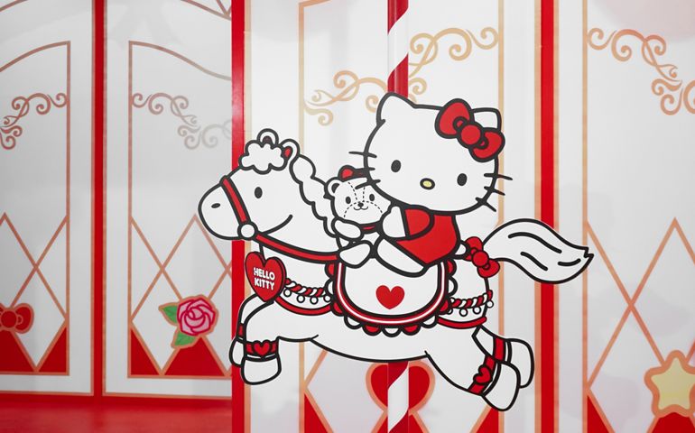 A photo of Hello Kitty at Hello Kitty Go Around Bangkok mini theme park as a celebration for Hello Kitty 45th Anniversary.