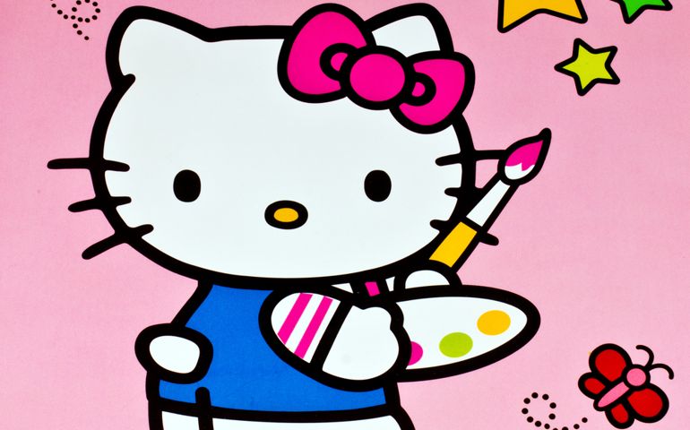 Hello kitty children cartoon character printed on card