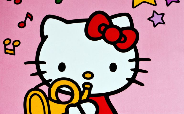 Hello kitty children cartoon character printed on card