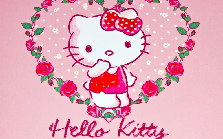 Hello kitty children cartoon character printed on card