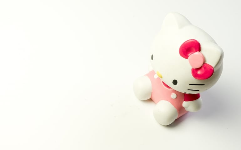 Studio shot of Hello Kitty figure