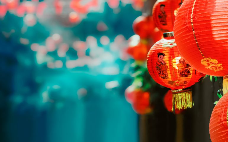Lanterns in Chinese new year day festival.