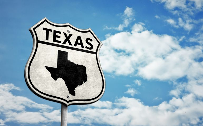Route 66 Texas map roadsign