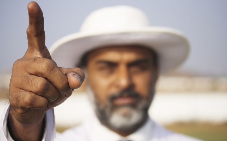 Close-up shot of an umpire