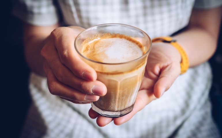 Dirty Latte is a doubleshot poured directly onto cold milk the espresso on the surface and cold milk at the bottom making it hot and cold at the same time, so the espresso itself is more prominent in the flavor.