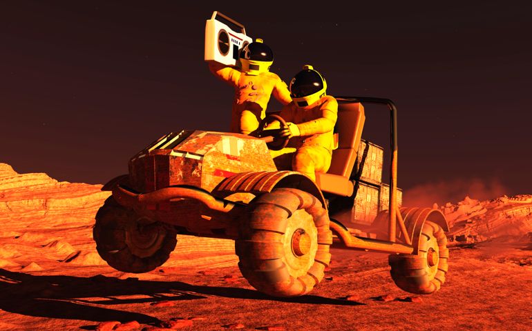 Mars rover with music