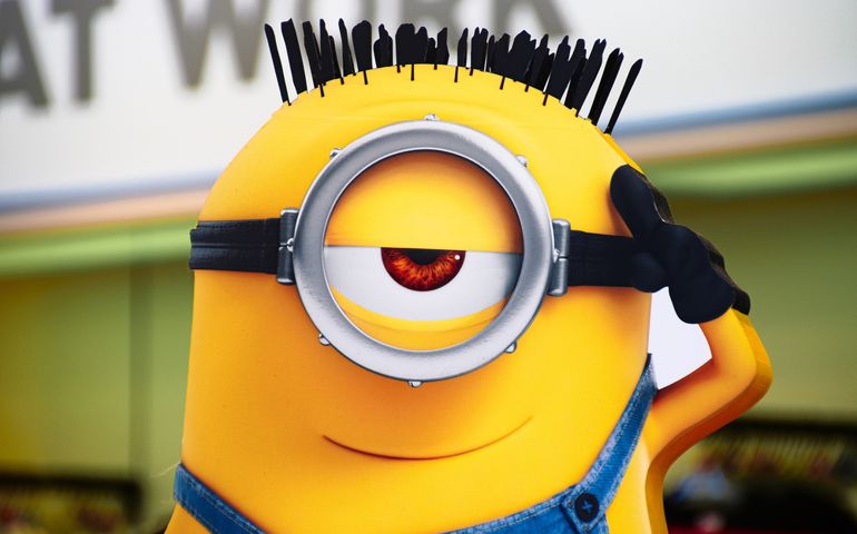 Statue of "HAPPY MINION", located in Universal Studios Japan, Osaka, Japan