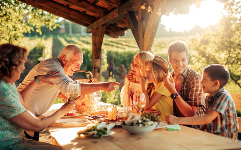 Family having a picnic