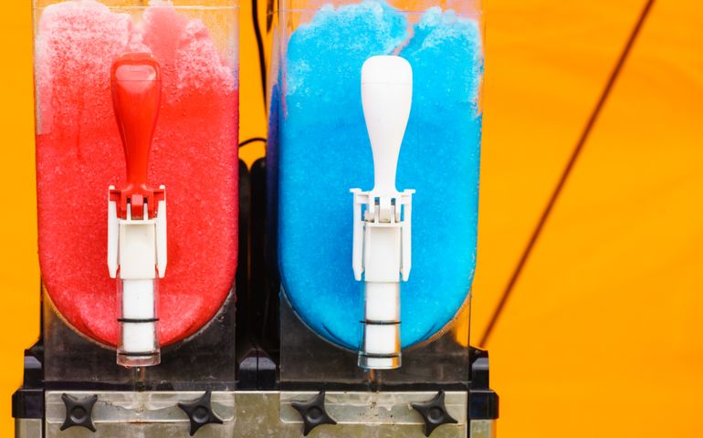 Close up of slush machine