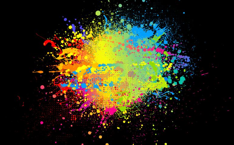 Rainbow paint splash