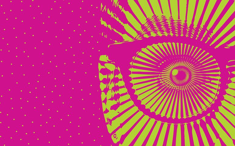 Close up of women's eyes with shocked expression