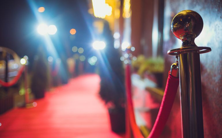 A red carpet is traditionally used to mark the route taken by heads of state on ceremonial and formal occasions