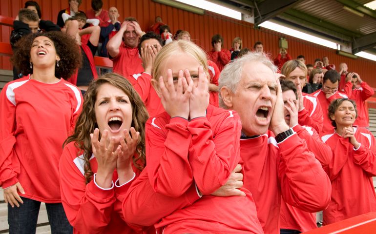 Despairing Fans at football match