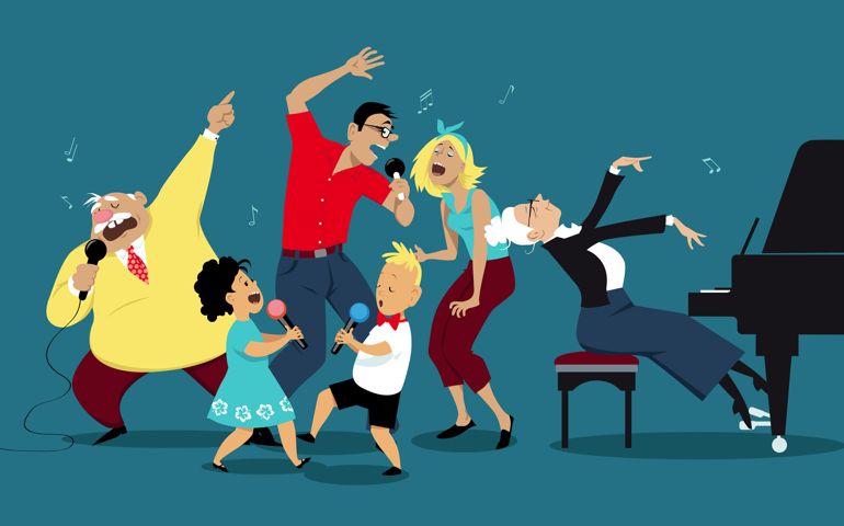 Family karaoke night
