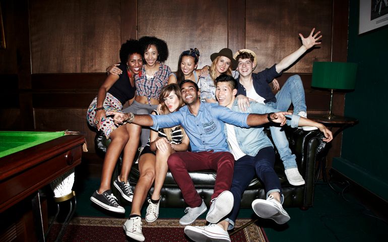 Group of friends having fun
