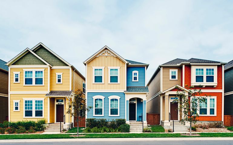 Three Small Houses in Row