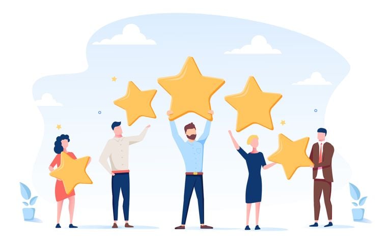 Vector illustration, Customer reviews rating,