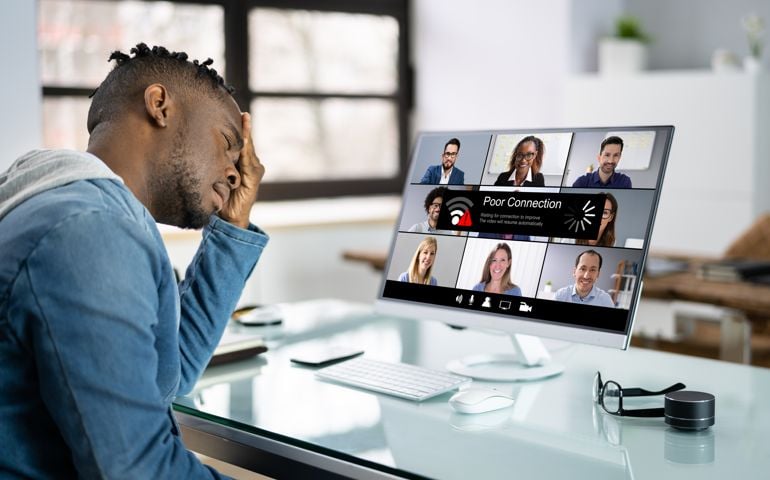 Online Video Meeting Bad Connection And Poor Signal