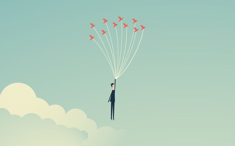 Minimalist stile. vector business finance. Freedom concept.